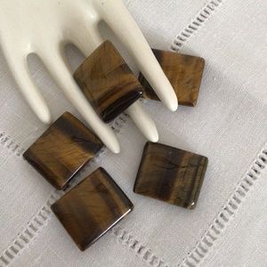 Tiger eye slabs, amulets